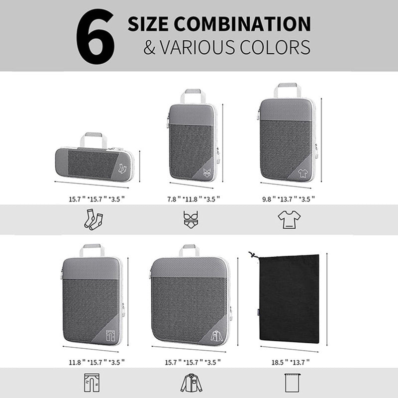 6 Pack Compression Travel Bags