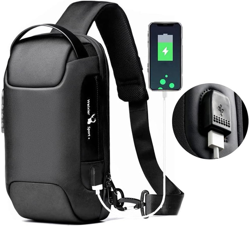 Crossbody Bag with USB & Anti-Theft Lock