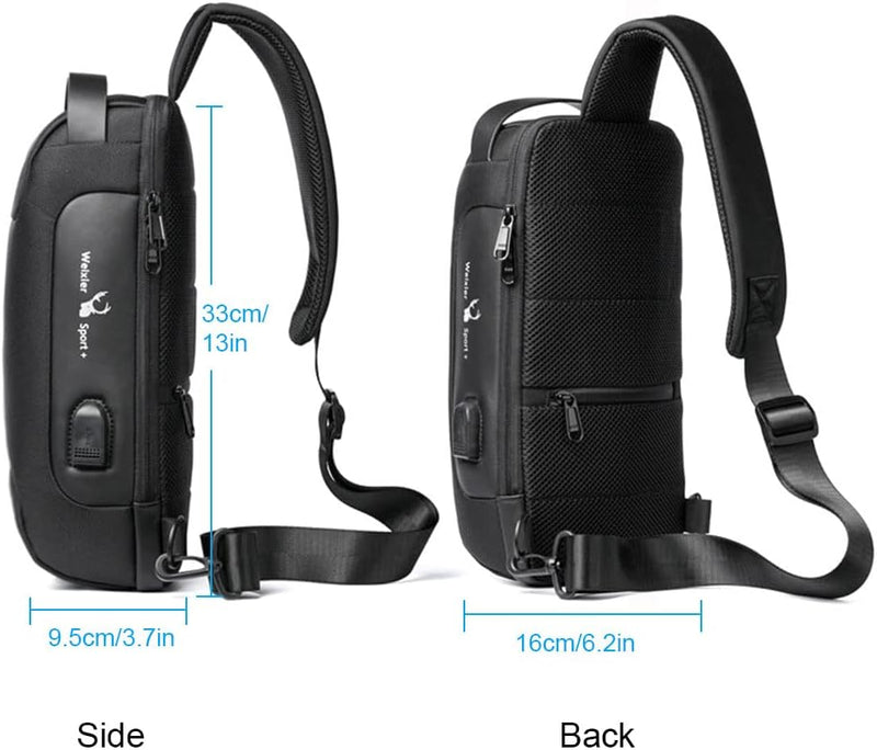 Crossbody Bag with USB & Anti-Theft Lock