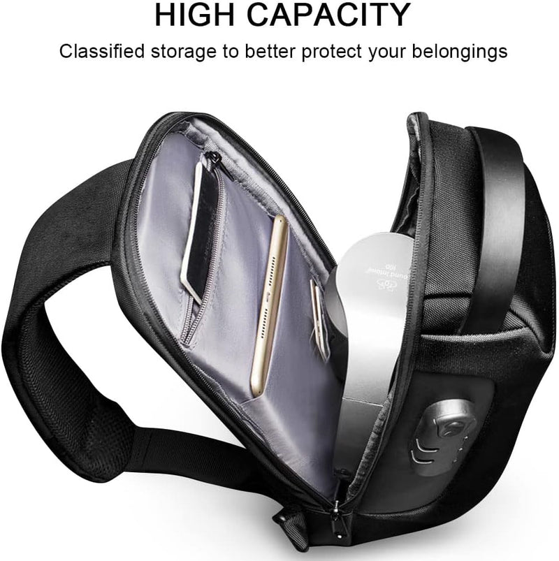 Crossbody Bag with USB & Anti-Theft Lock