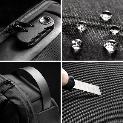 Crossbody Bag with USB & Anti-Theft Lock