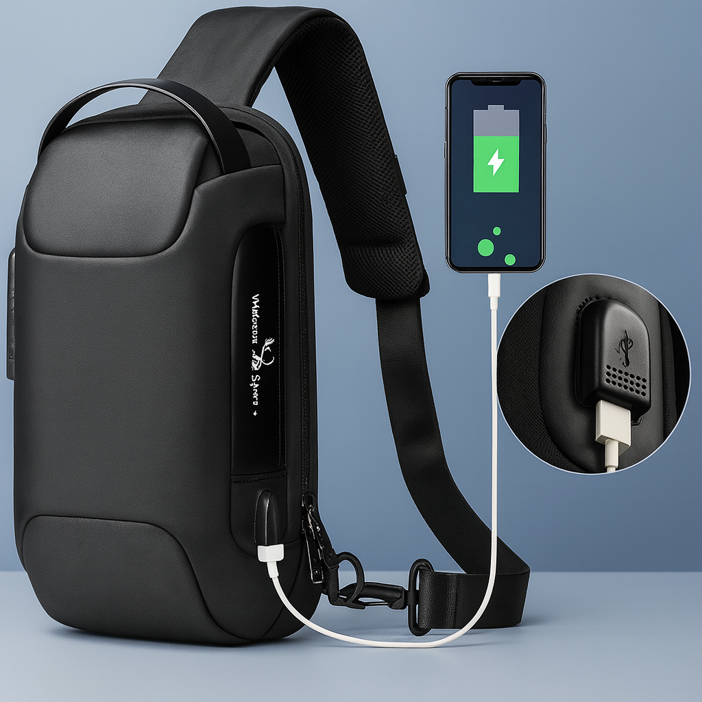 Crossbody Bag with USB & Anti-Theft Lock