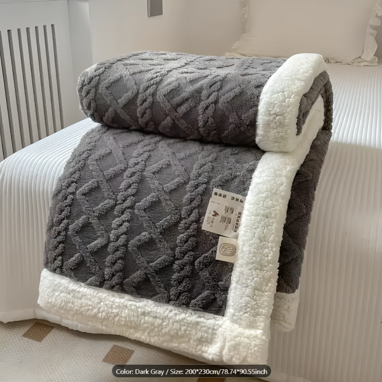Double-Sided Fleece Bed Throw Blanket