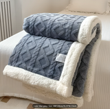 Double-Sided Fleece Bed Throw Blanket