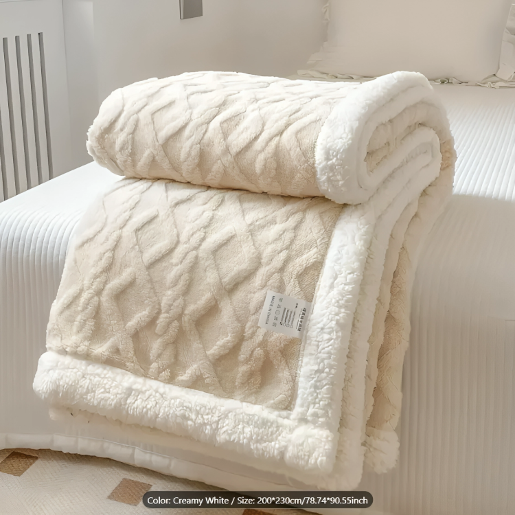 Double-Sided Fleece Bed Throw Blanket