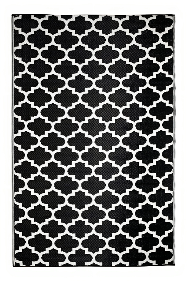 Reversible Outdoor Rug Back & White