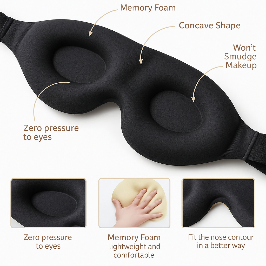 Travel Sleep Eye Mask Padded Shade Cover