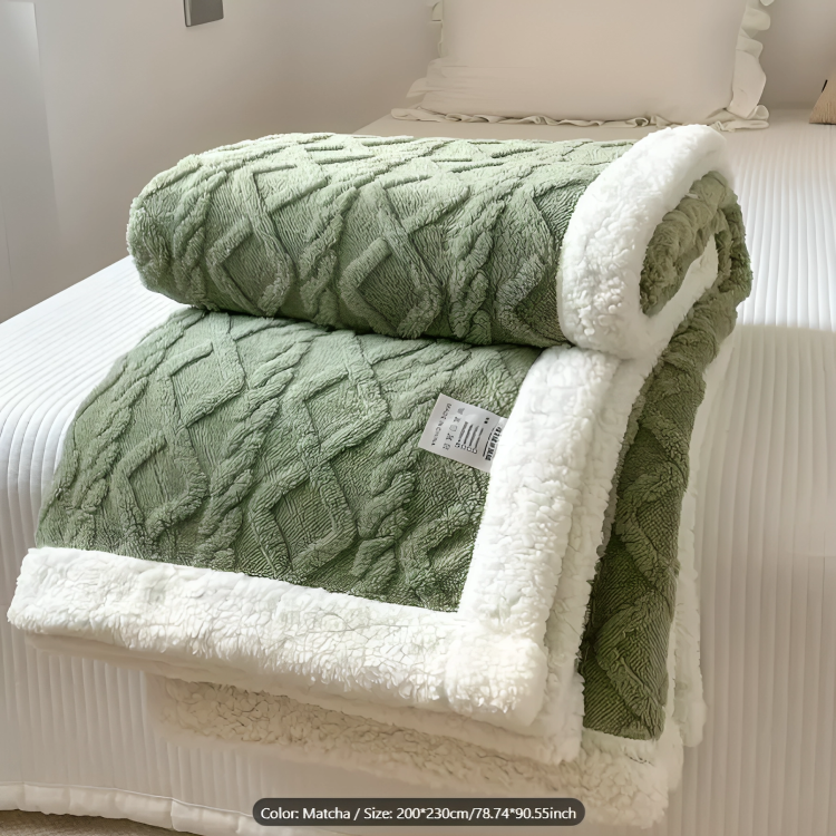 Double-Sided Fleece Bed Throw Blanket