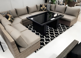 Reversible Outdoor Rug Back & White
