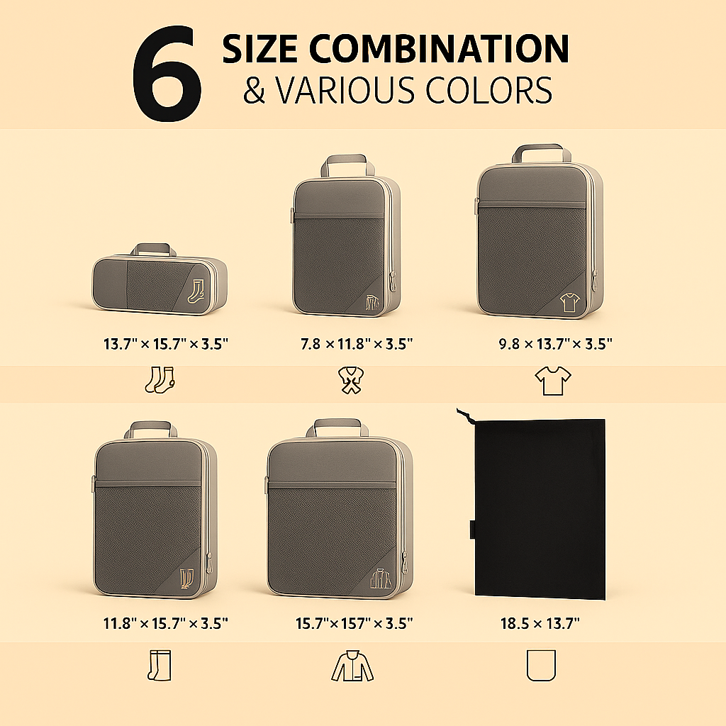 6-Pack Compression Packing Cubes